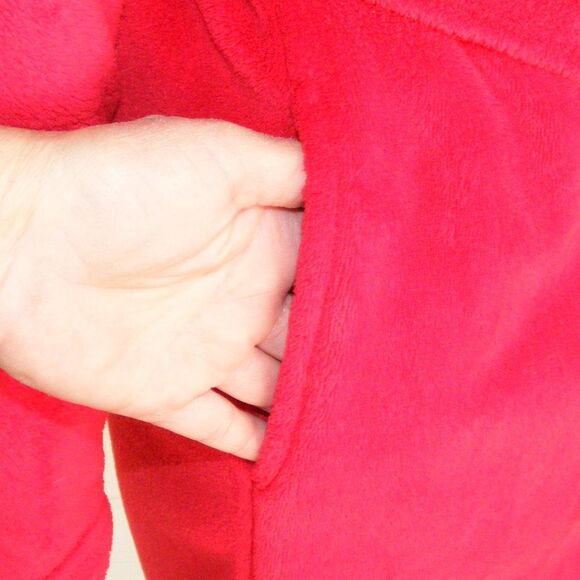 VICTORIA'S SECRET Plush Robe, XS/S, Red, Sherpa lined hood, Sash - Picture 10 of 13